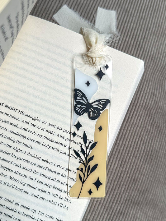 Bookmark "Butterfly & leaves"
