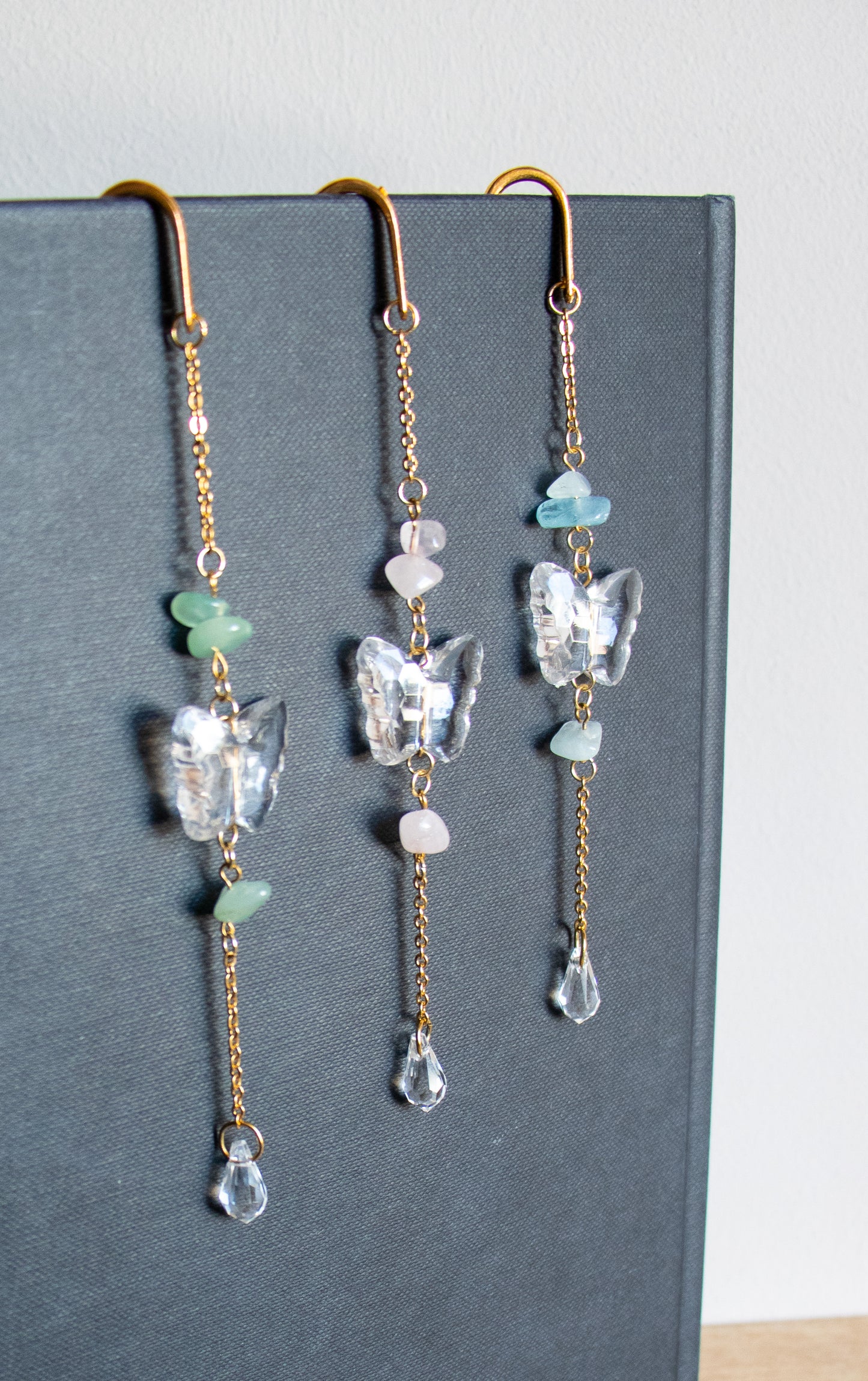 Bookcharm "Butterfly & Natural Stone"