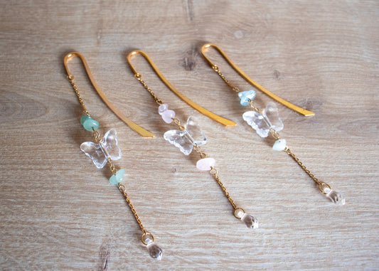 Bookcharm "Butterfly & Natural Stone"
