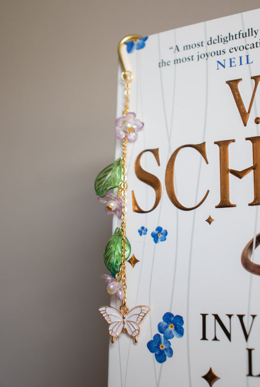 Bookcharm "Purple & White Butterfly"