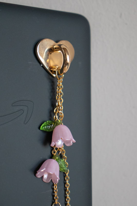 E-reader charm "Purple Flowers"