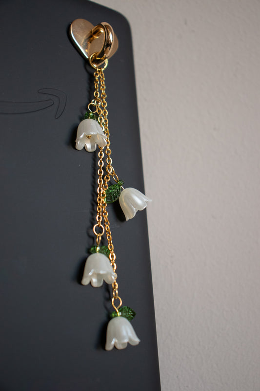 E-reader charm "White Flowers"