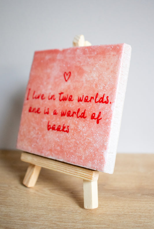 "World of Books" Quote tegel met ezeltje