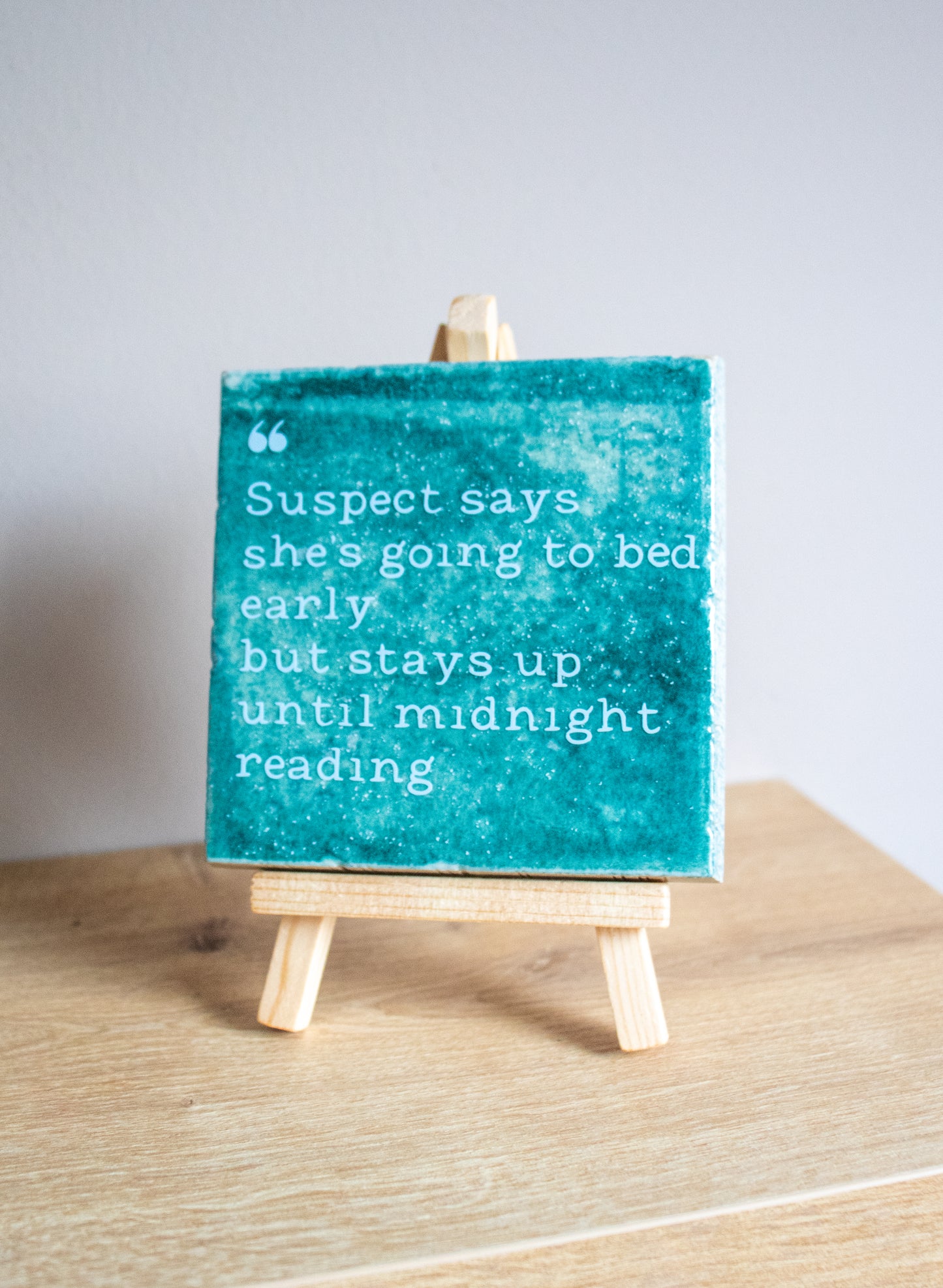 "Midnight Reading" Quote tile with donkey