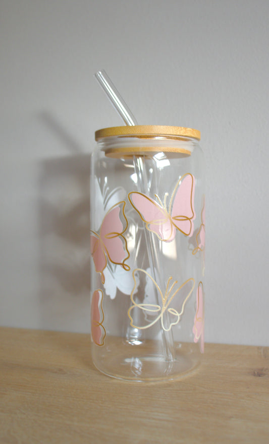Tumbler Glas - Butterfly Pink