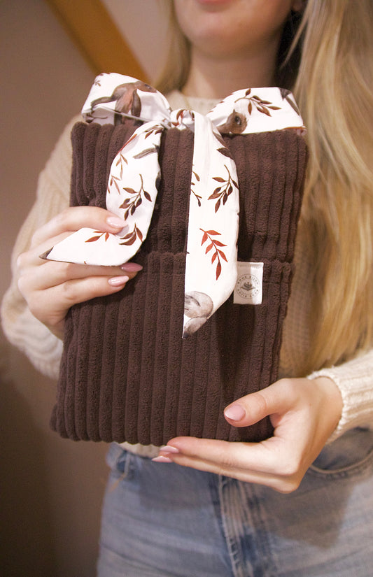 Booksleeve Luxe “brown & birds”